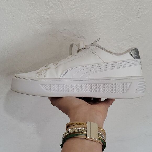 Puma Women's Smash Platform V3 Pop-Up White Size 8 - Picture 8 of 15